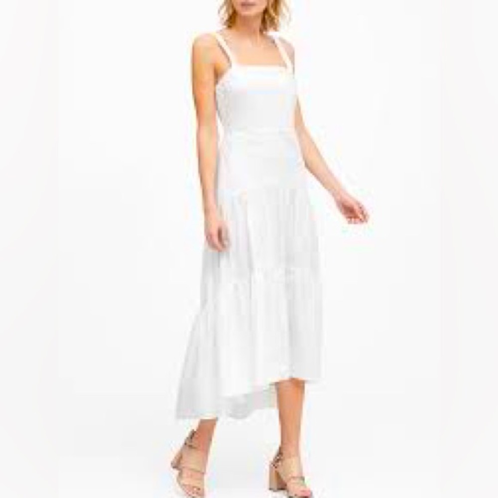 BANANA REPUBLIC | PETITE POPLIN TIERED MAXI DRESS | NWT | SZ 2P